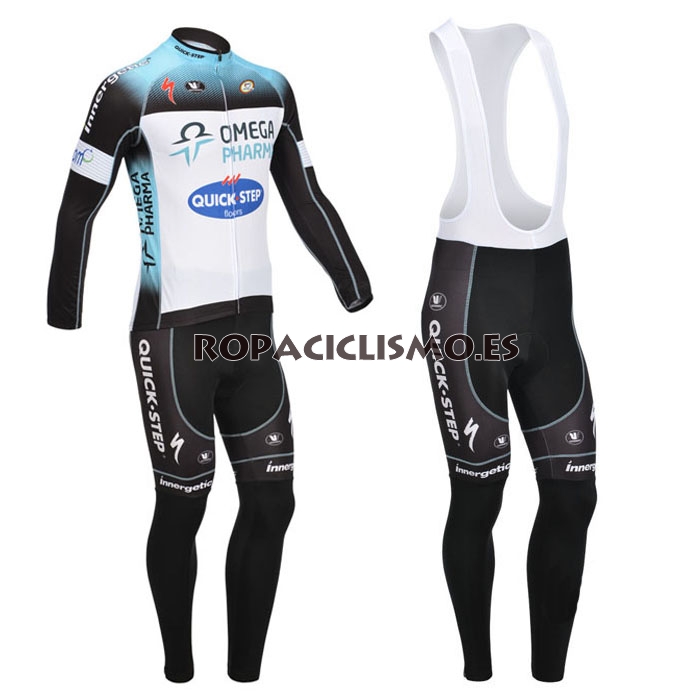 2013 Maillot quick step mangas largas tirantes